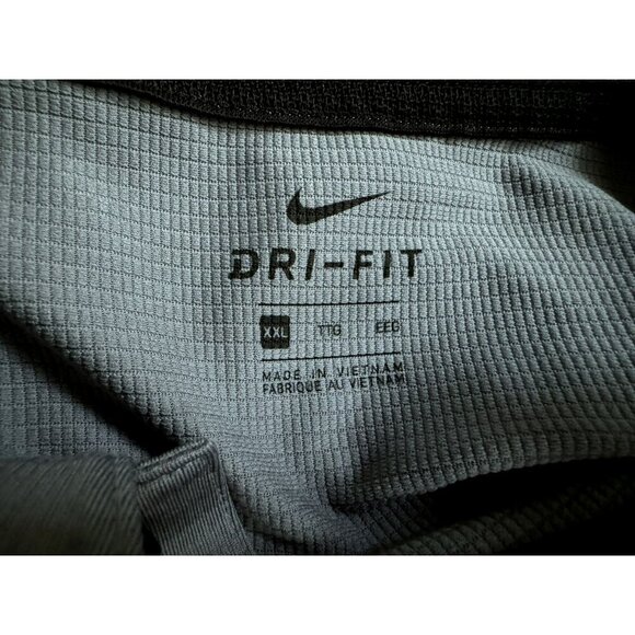 Nike Gray Dri-Fit Pullover Short Sleeve Polo Shirt Sz 2X Side Vents Swish Logo - Picture 4 of 5